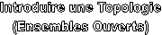 Introduire une Topologie
(Ensembles Ouverts)
